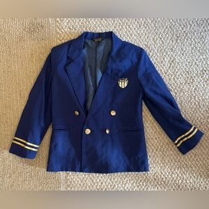 Kids Navy Blazer w/ Crest Patch